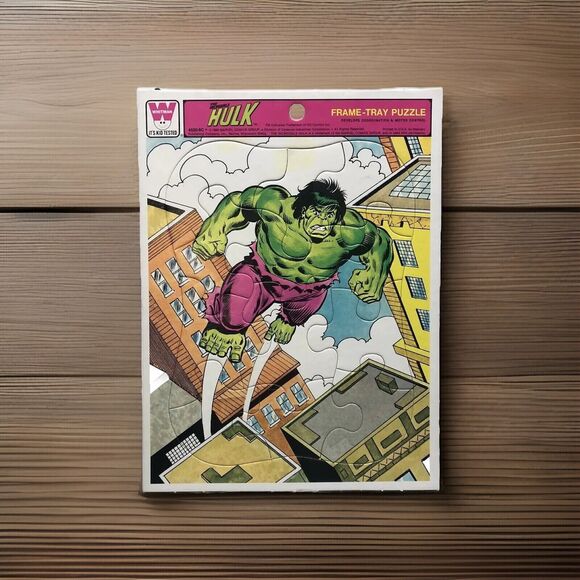 Vintage The Incredible Hulk Frame-Tray Puzzle 4520-BC by Whitman 1980 Marvel MCU